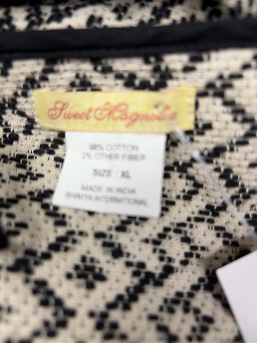 Sweet Magnolia Black and white  Jacquard Jacket